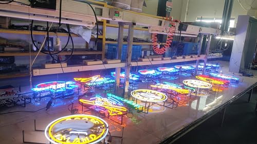 Image of Handmade Real Glass Neon Tube Wall Decor 24x20 Inches, Compatible For Bitcoin Accepted Here Neon Sign, Beer Light Sign for Man Cave Pub Store Restaurant