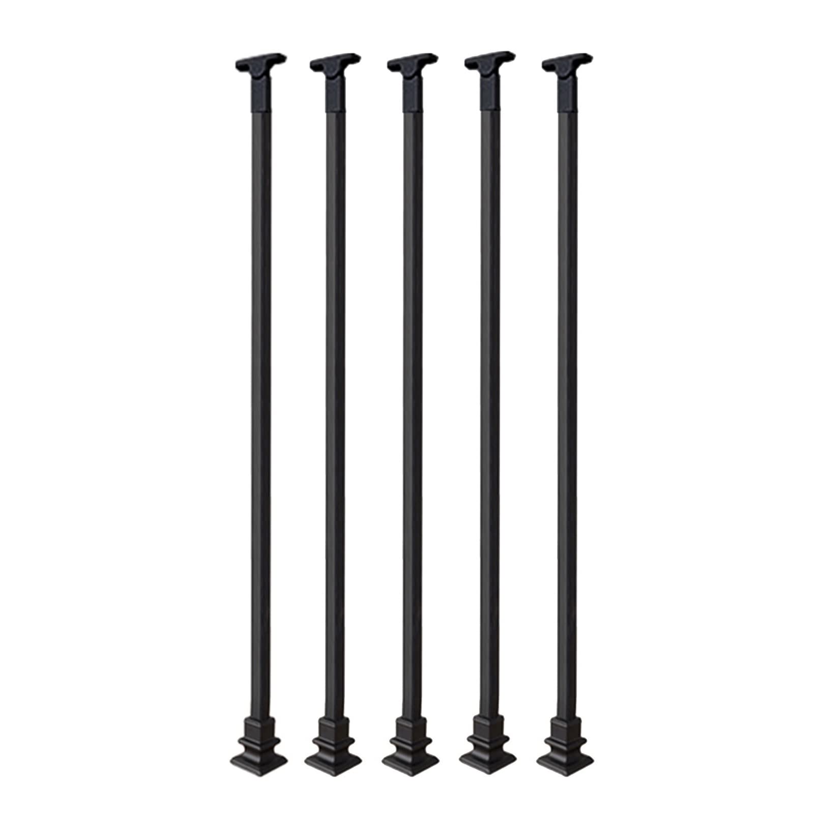 słupki schodowe, Nowoczesny zestaw balustrad loftowych z metalem do drewnianych schodów wewnętrznych na patio, restauracji, szkoły, bezpieczeństwa. Idealny(5 Pcs,H 90cm/35.4 in)