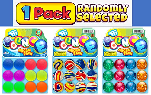 2CHILL Bouncy Balls Superballs Super Hi Bounce (1 Pack / 12 Balls) Small Toys Party Favors for Kids Racketball Kids Prize by Ja-Ru Premium Giveaways Gift Toy Includes 1 Sticker I Item #967-1s - Thumbnail 2