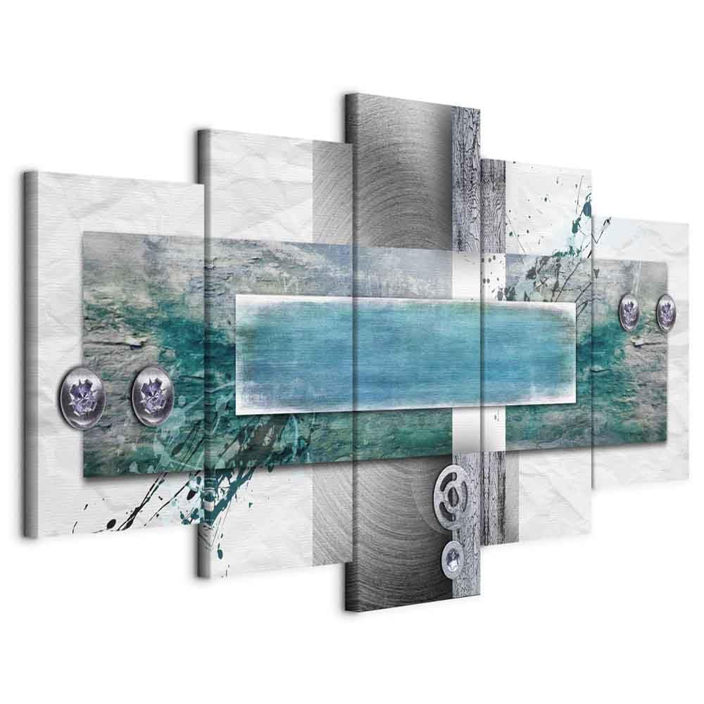 Cuadros B&D XXL - Cuadro en Lienzo Abstracto Moderno 200x100 cm 5 piezas - Impresión en material tejido no tejido cuadros decoracion salon modernos lienzos decorativos dormitorios - Arte 020101-195