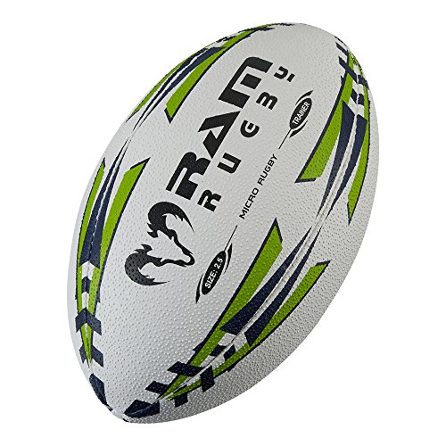 Ballon de rugby enfant RAM Rugby taille 2,5 vert et bleu marine