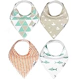 Baby Bandana Drool Bibs for Drooling and Teething 4 Pack Gift Set For Boys “Pacific Set” by Copper Pearl