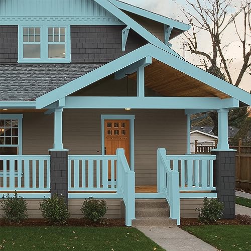 Glidden Total 1 gal. Kingston Aqua/Aqua-Blue Semi-Gloss Exterior Paint with Primer by Glidden - Image 4