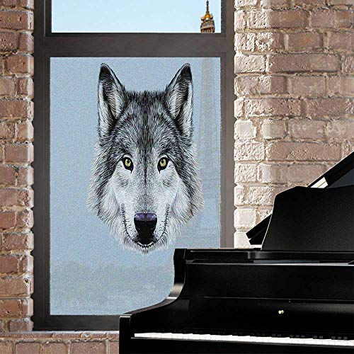Vinilo Decorativo Película para Ventanas Lobo Gris Azul 60x90cm miniatura 2