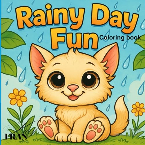 Rainy Day Fun: Kawaii Animal Coloring Book for Adults & Teens: Cute and Cozy Indoor Activities & Rainy Weather Scenes for Stress