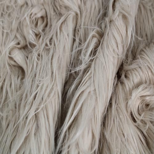 Luxurious Mongolian Faux Fur Fabric by the Yard – Fluffy Shaggy Mohair for Costumes, Plush Toys, Apparel, Home Décor, and Creative Crafts in Oatmeal 4 Luxurious Mongolian Faux Fur Fabric by the Yard – Fluffy Shaggy Mohair for Costumes, Plush Toys, Apparel, Home Décor, and Creative Crafts in Oatmeal - Image 3