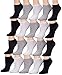Tipi Toe Women's 20 Pairs Colorful Patterned Low Cut / No Show Socks (Black White & Grey)