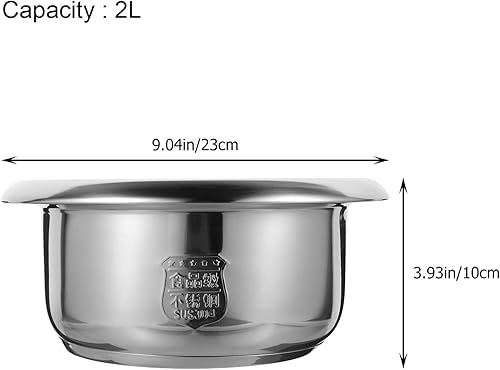 Miniatura 3 de DOITOOL Revestimiento de olla de arroz Contenedor de olla de cocción lenta Arrocera interior Olla de arroz antiadherente Olla de cocción al vapor