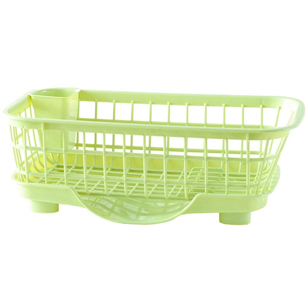 Dish Drying Rack,Dish drainers for Kitchen Counter with Drain Board,Kitchen Sink Dishwasher, Clothes Basket, Storage Tray (White) tool (Color : Green)