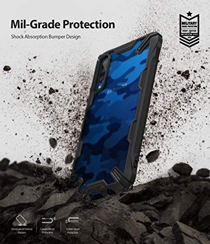 Image of Ringke Fusion-X Compatible with Samsung Galaxy A30s / A50 / A50s Case Back Cover Camo Hard PC Back TPU Bumper Impact Resistant Protection Samsung A30s / A50 / A50s Back Cover - Camo Black