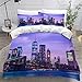 Super King zestaw poszewek na kołdrę Most Brookliński 3D pościel Nowy Jork architektura poszewka na kołdrę, 3 szt. pościel dziecięca naturalna sceneria, ultramiękka, hipoalergiczna lekka poszewka na kołdrę z 2 poszewkami na poduszkę