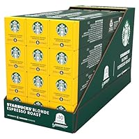 STARBUCKS BLONDE Espresso Roast by NESPRESSO Coffee Pods | Light Roast | 100% Arabica | Intensity 6 | Smooth & Sweet Notes | Compatible with NESPRESSO Original Line Machines | 10 Capsules (120 Count, Pack of 12)