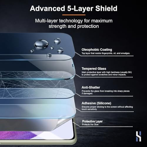 Image of Tempered Glass for Samsung Galaxy S21 Fe (6.4 Inch) Military Grade 9H Screen Guard, Anti-Scratch, Shatterproof, Edge-to-Edge Full Coverage - Black Border