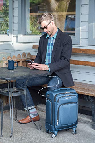 Image of Samsonite Solyte DLX Softside Expandable Luggage with Spinner Wheels, Mediterranean Blue, 2-Piece Set (20 /25)