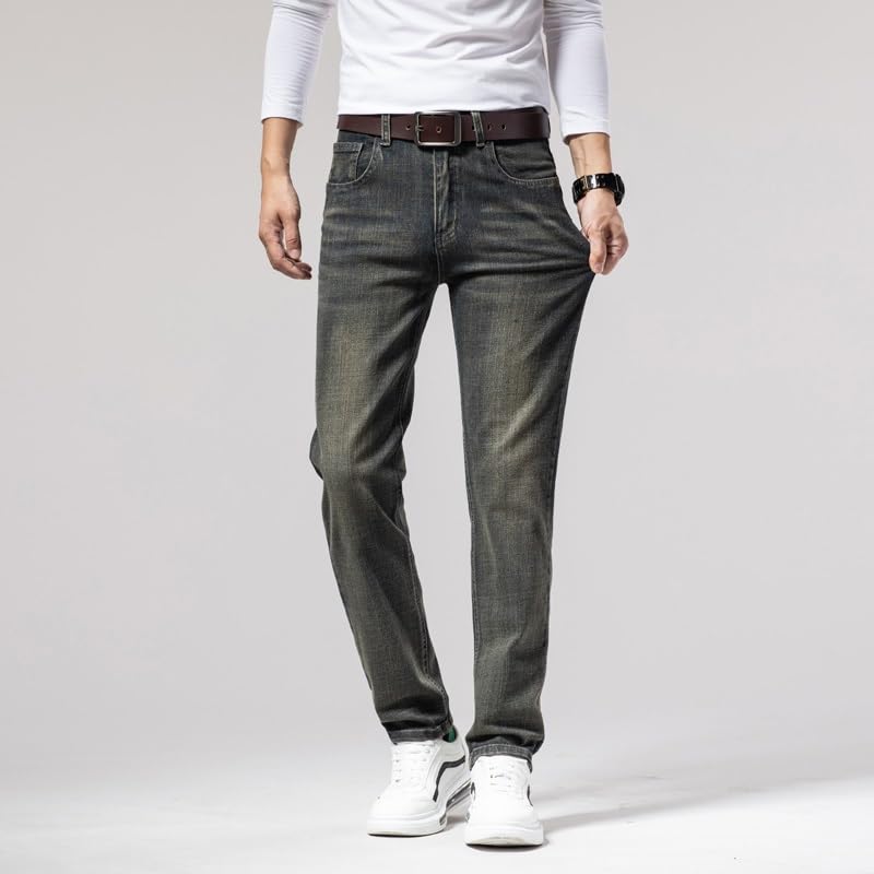 Vintage Jeans Fall Casual Loose Straight Stretch Jeans Regular Fit Pants3