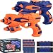 Fstop Labs 2 Pack Foam Hand Gun Toy Blaster Gun Compatible with Nerf Guns with 2 Foam Dart Wrist Band and 30 PCS Refill Soft Foam EVA Darts