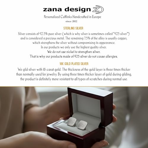 Mancuernillas de oro personalizadas para hombre miniatura 6