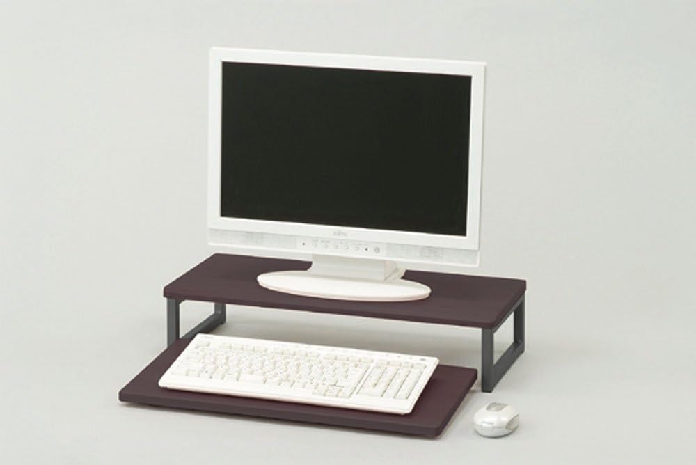 Nakabayashi DTR-201DM Keyboard Slider, Desk Rack, Display Board, Dark Wood Grain