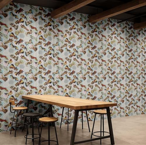Papier peint vinyle S4Sassy hexagonal gris revêtement mural commercial - 3