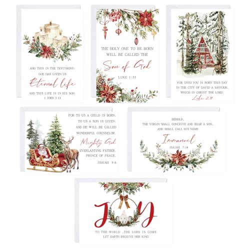 Cartes de vœux de Noël vierges avec enveloppes 6 motifs pour fêtes et anniversaires