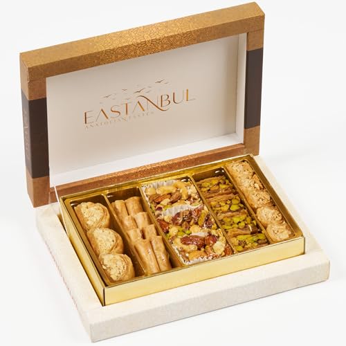 Eastanbul Baklava, 8.8oz, Baklava Pastry, Pistachio Gift Box, Middle Eastern Sweets, Premium Gourmet Desserts, Pistachio & Cashew Rich Pastry, Dulces Arabes, Arabic Sweets, Turkish Gifts
