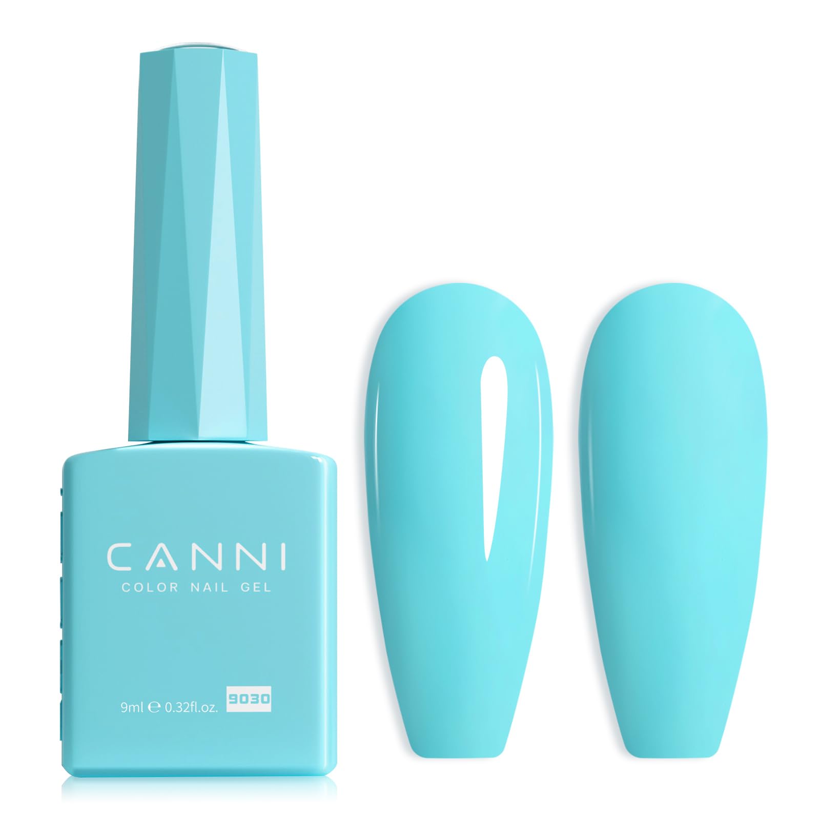 CANNI Pastel Blue Gel Nail Polish, 1Pcs Light Baby Blue Gel Polish Color High Gloss Soak Off U V French Nail Manicure Salon DIY