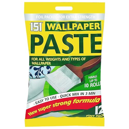Wallpaper Paste - Hangs Up to 10 Rolls - Quick Mix in 3 Minutes - All-Purpose Wallpaper Paste - Extra Strength