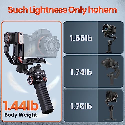 Image of Hohem iSteady MT2 Kit 3-Axis Gimbal Stabilizer for Mirrorless /Pocket /Action Camera and Smartphone, AI Tracker with CCT /RGB Fill Light for Canon /Sony /Nikon /iPhone, Black
