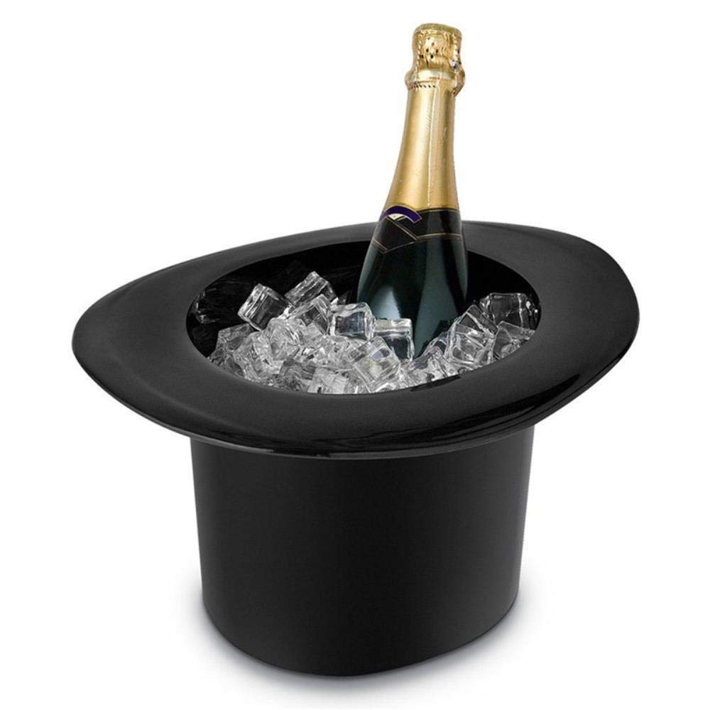 Hehelebang Black Hat Cap Shaped Ice Bucket 1.2L Top Champagne Wine Bottle Drinking Cooler Buckets Coolers Holders Barware