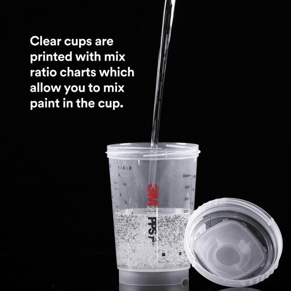 Image of 3M PPS Series 2.0 Vented Spray Cup Kit, Mini, 26161, Ready to Use Vented Cup, Includes 8.5 fl oz Cup, Lids with a 125 Micron Filter Built in for Easy-to-use for Automotive
