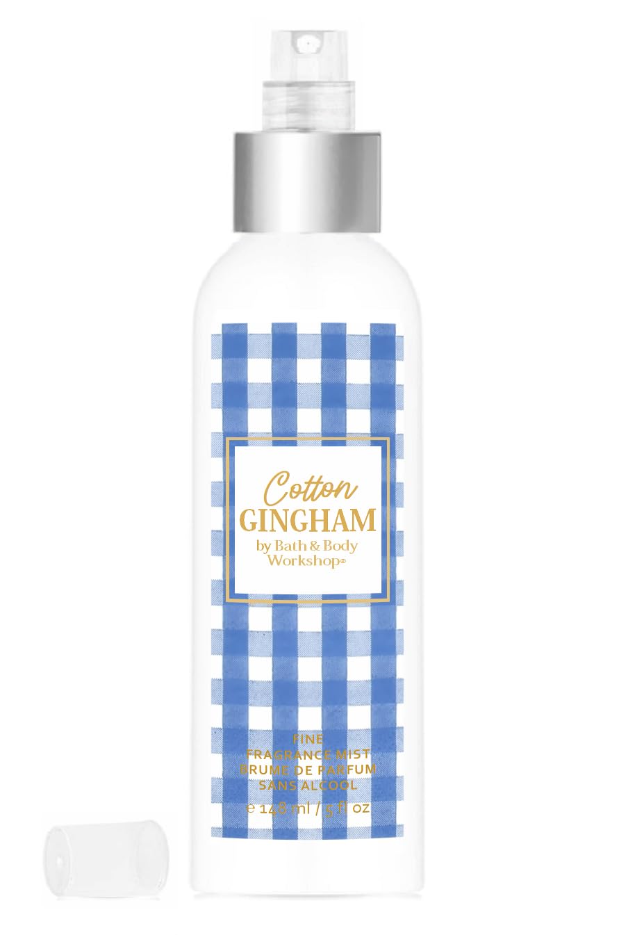 Cotton Gingham Perfume Fine Fragrance Mist by Body Botanic 5 Fl Oz a beautiful blend of soft florals, sweet citrus, peach, blue freesia, sweet clementine and soft violet. Fresh feminine clean & crisp.