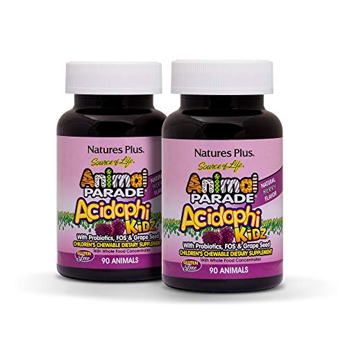 NaturesPlus Animal Parade Source of Life AcidophiKidz Childrens Chewables (2 Pack) - 90