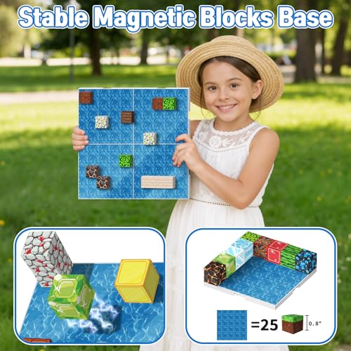 Image of Magnetic Blocks Baseplate for Minecraft Magnet Blocks, 4PCS, Ocean