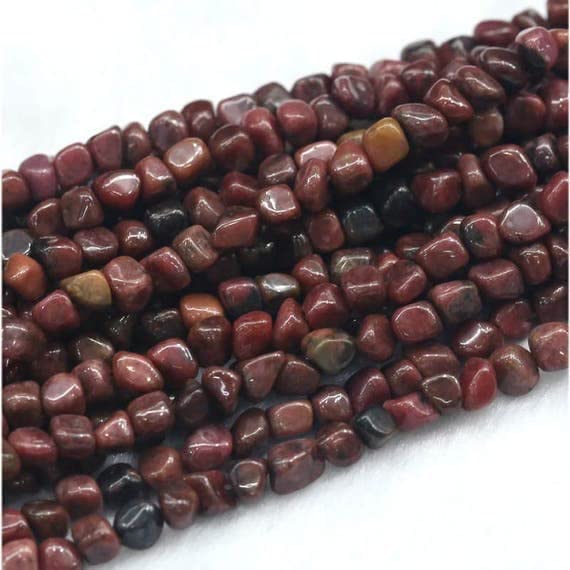 Perles rhodonite rose et noir forme libre pour création bijoux DIY