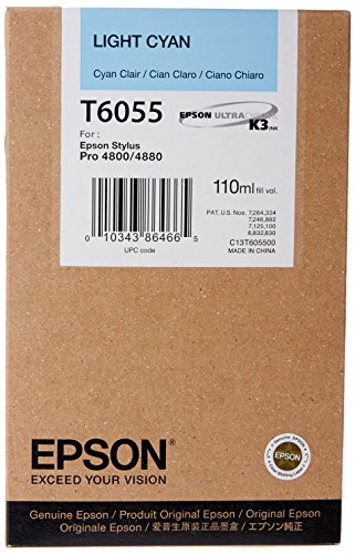 Epson T605500 UltraChrome K3 110ml Light Cyan Cartridge (T605500)
