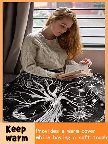 Sun And Moon Tree Blanket - Bohemian Mandala Decor Room And Couch，Bed Plush Throw Super Soft Fuzzy Flannel Fleece Throws Blanket For Kids Teen Adult Boys Gifts(50*60) #TOP3