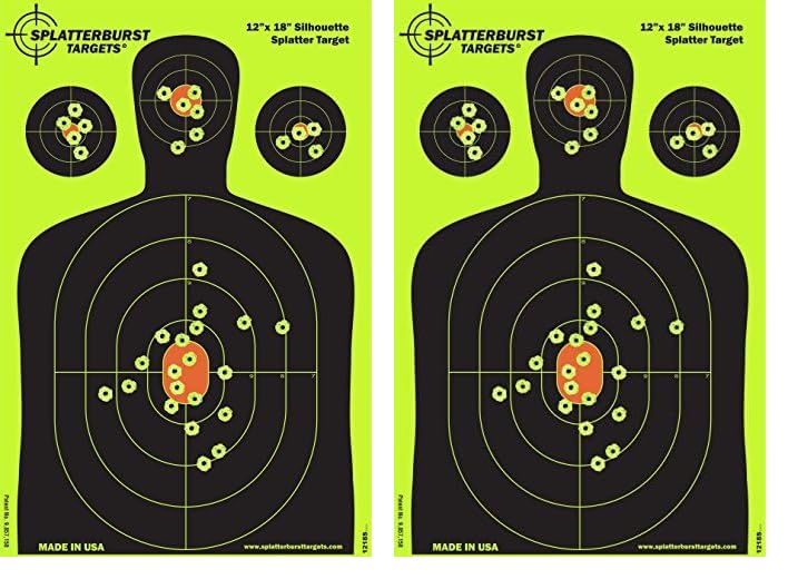 Image of Splatterburst Targets - 12 x18 inch - Silhouette Splatter Target - Easily See Your Shots Burst Bright Fluorescent Yellow Upon Impact - Made in USA