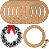 40 Pieces Large Hanging Round Wreaths 12Inch Cardboard Wreath Rings for DIY Crafts Paper Round Circle Christmas Hanging Ornaments Decorations with Hole Twine for Wedding Christmas Valentines Day Decor