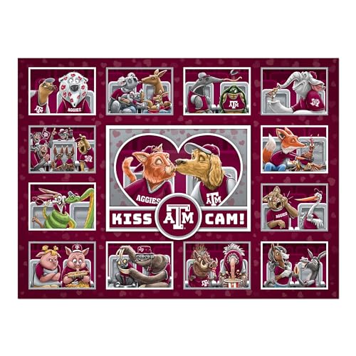 Image of YouTheFan NCAA Texas A&M Aggies inchKiss Cam inch 500 Puzzle | 500 Pieces, 15 inch X 20 inch Size, Original Artwork, Humorous Illustrations, Officially Licensed, Fun Fan Gift