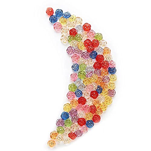 30 Pcs Acrylic Rose Flower Buttons Shirt Buttons Sewing Accessories Diy Crafts (Red, 12.5Mm) #TOP7