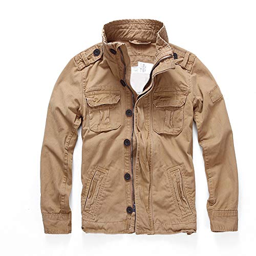 Mens Oversized Camo Jacket Sportswear Thick Denim Jacket Men Multi-Pockets Cowboy Jackets Cargo Jeans Coats Khaki Camo Small #TOP3