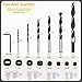 Rustark 23 Pcs Wood Drill Bit Set with Dowel Pins Center Point and Stopper, Woodworking Brad Point Bit Set Plugs Drill Hole Tool Perfect for Woodworking Carpentry Drilling