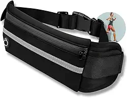 Pochete Slim Fitness Esportiva, Porta Celular Impermeável, para Corrida, Academia, Bike, Trilha e Acampamento – Masculina e Feminina (Preto)