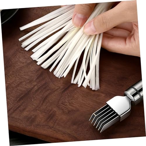 Outil de coupe d'oignons verts en acier inoxydable robuste silver - 6