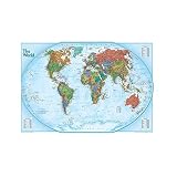 SRY-Holster HH-Map, 1PC A2 Taille Version 2011 The World Physique Carte HD Toile Spray imprimé Painting Panneau Mural sans Cadre Carte Murale pour la décoration de la Maison