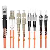 Jeirdus MTRJ żeński do Jeirdus MTRJ żeński kabel krosowy z włókna wielokolorowy duplex - 15 m (49 stóp) MTRJ-MTRJ 50/125um OM2 MM LSZH przewód optyczny pomarańczowy