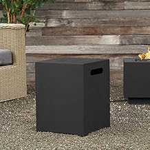 Real Flame Metal Propane Tank Cover, Conceals a 20 lb Tank and Doubles as a Side Table, Black