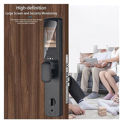 BtsAn 3D Face Smart Door Lock Security Camera Monitor Intelligent Fingerprint Password Biometric Electronic Key Unlock Usmart Go (Color : CS7(6068-U-24-280-R))