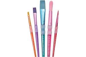 Royal Brush BK687 5-Piece Big Kids Choice Chubby Pumpkin Crafts Brush Set for Ages 3-5