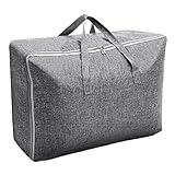 AiQInu Bolsa Almacenaje Ropa Grande 105L, Plegables Bajo Cama Bolsas para Guardar Ropa con Manillar, Impermeable Bolsa de Almacenamiento Ropa de Temporada, Edredones, Mantas, Moverse o Viajar